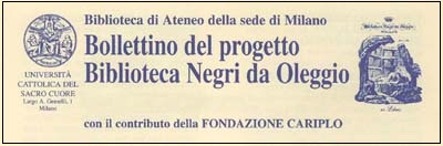Bollettino del progetto Biblioteca Negri da Oleggio