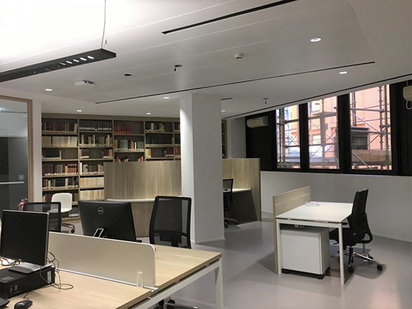 Interno della nuova sala multimediale della sala Billanovich