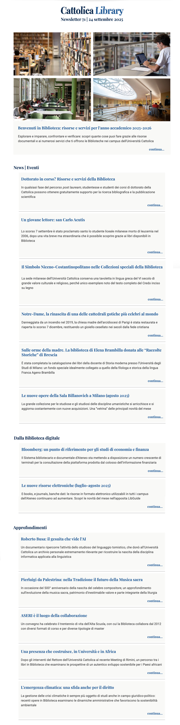 Screenshot Cattolica Library 71 